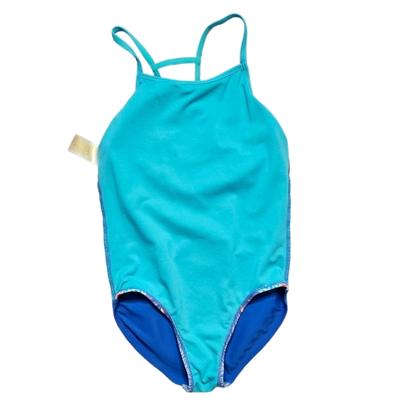 Wonder Nation Floral Blue One Piece Swimsuit Size Medium 7/8 Girls - Picture 5 of 8